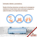 Cerrados por emergencia de Coronavirus